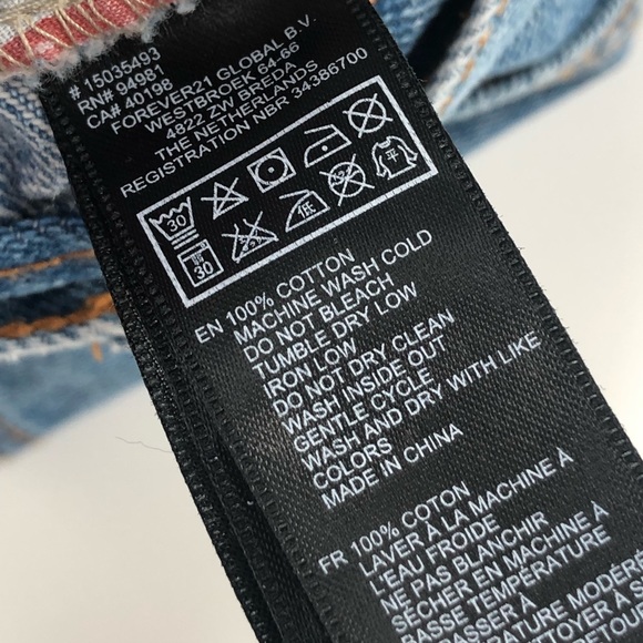 Forever 21 High Waisted American Flag Distressed Jean Shorts - Picture 5 of 5